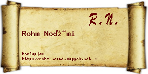 Rohm Noémi névjegykártya